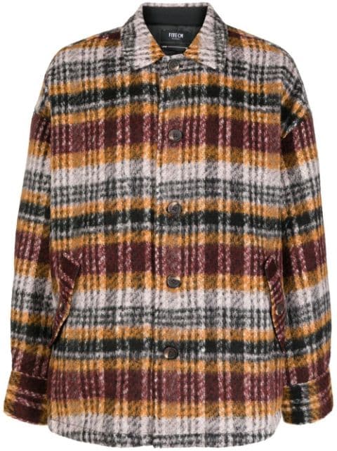 FIVE CM stripe-pattern shirt jacket