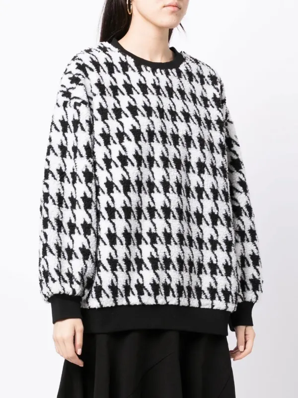 b ab Houndstooth faux shearling Jumper Farfetch