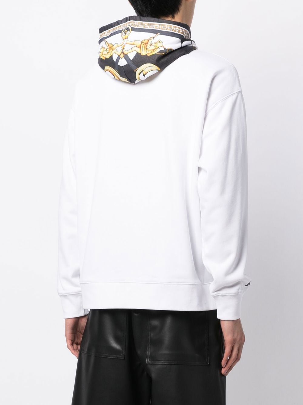 Shop Aape By A Bathing Ape Metallic Logo-print Hoodie In Weiss