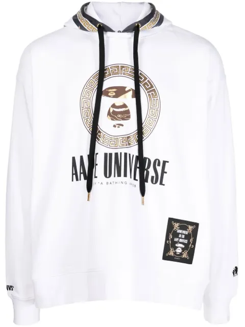 AAPE BY *A BATHING APE metallic logo-print hoodie Men