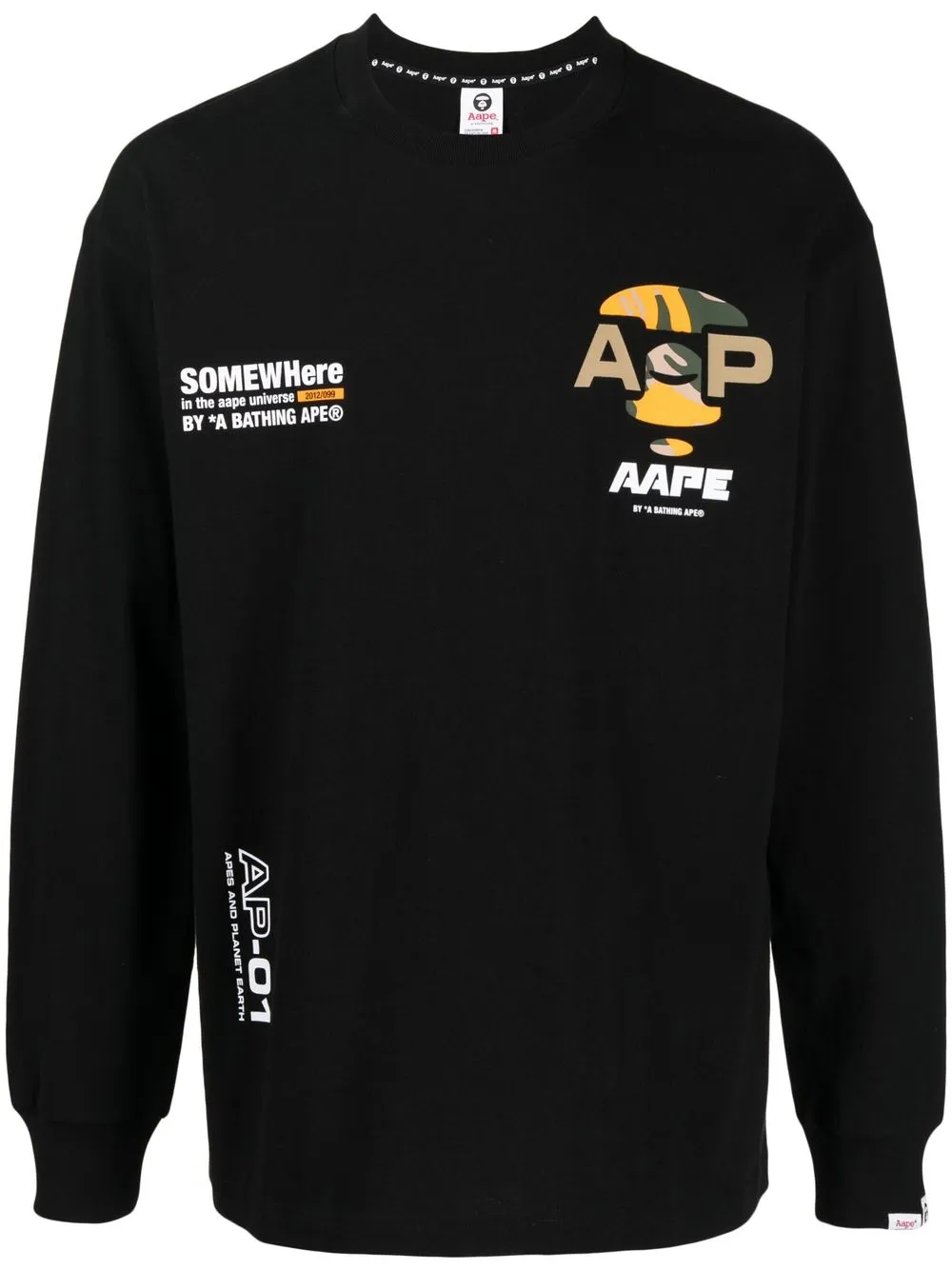 

AAPE BY *A BATHING APE® playera con texto estampado - Negro