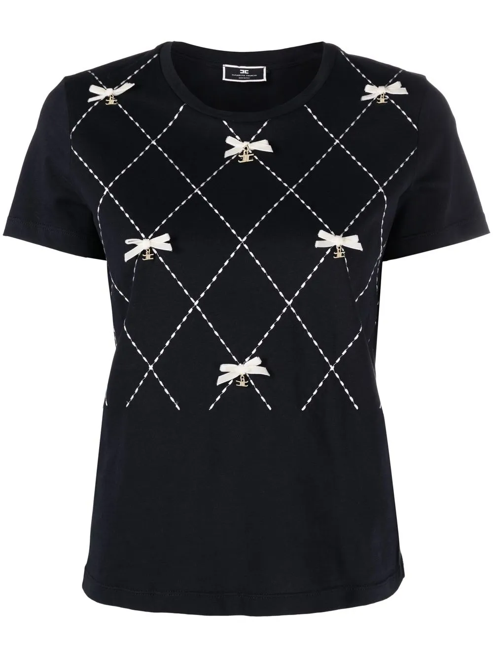 

Elisabetta Franchi bow-embellished crew-neck T-shirt - Black