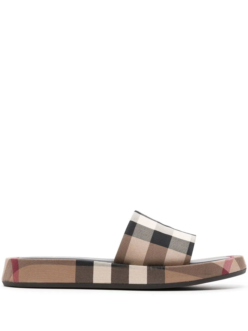 

Burberry vintage-check print slides - Brown