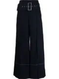 Celine Pre-Owned belted wide-legged trousers - Blue
