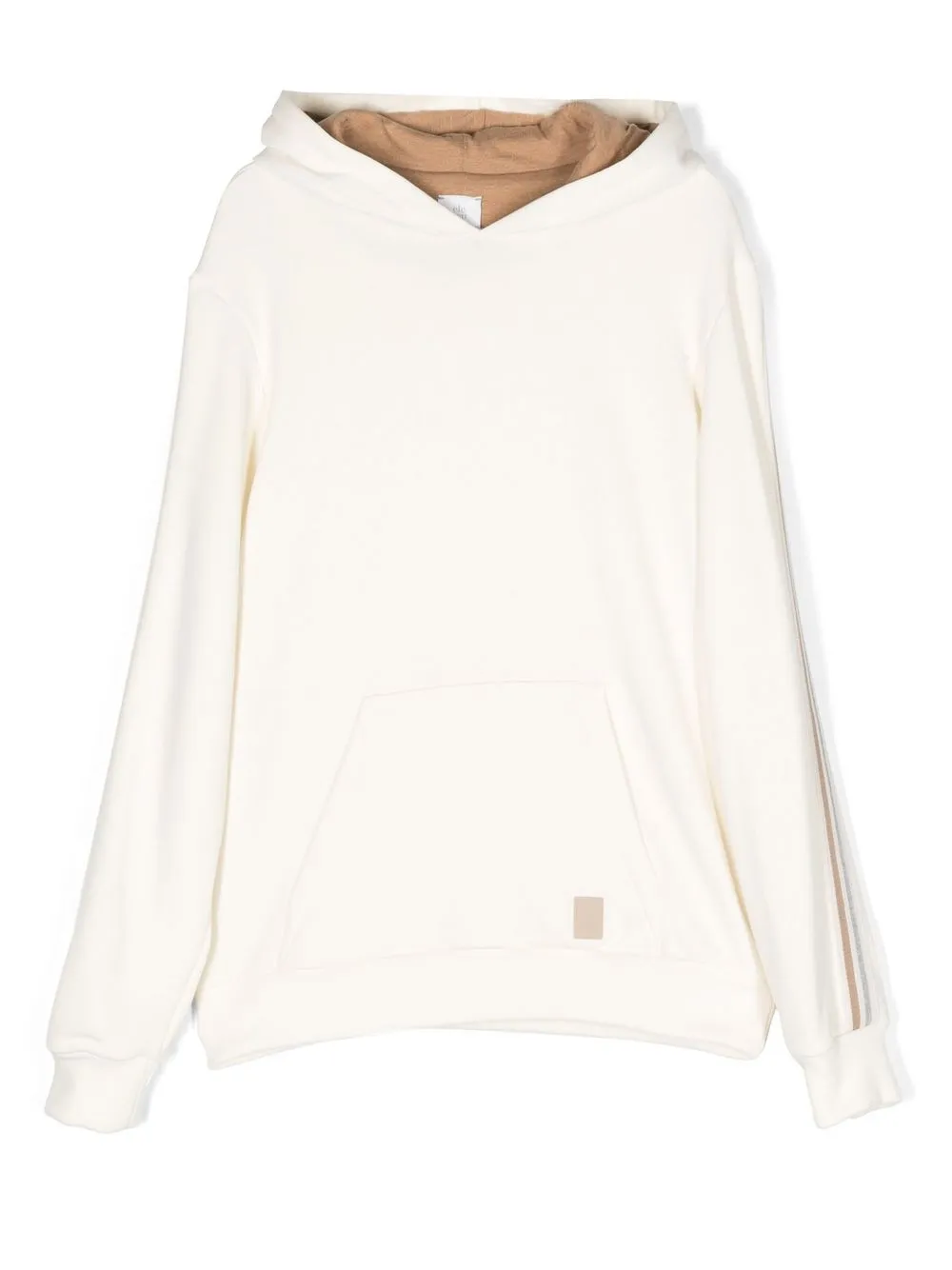 

Eleventy Kids TEEN stripe-detail hoodie - Neutrals