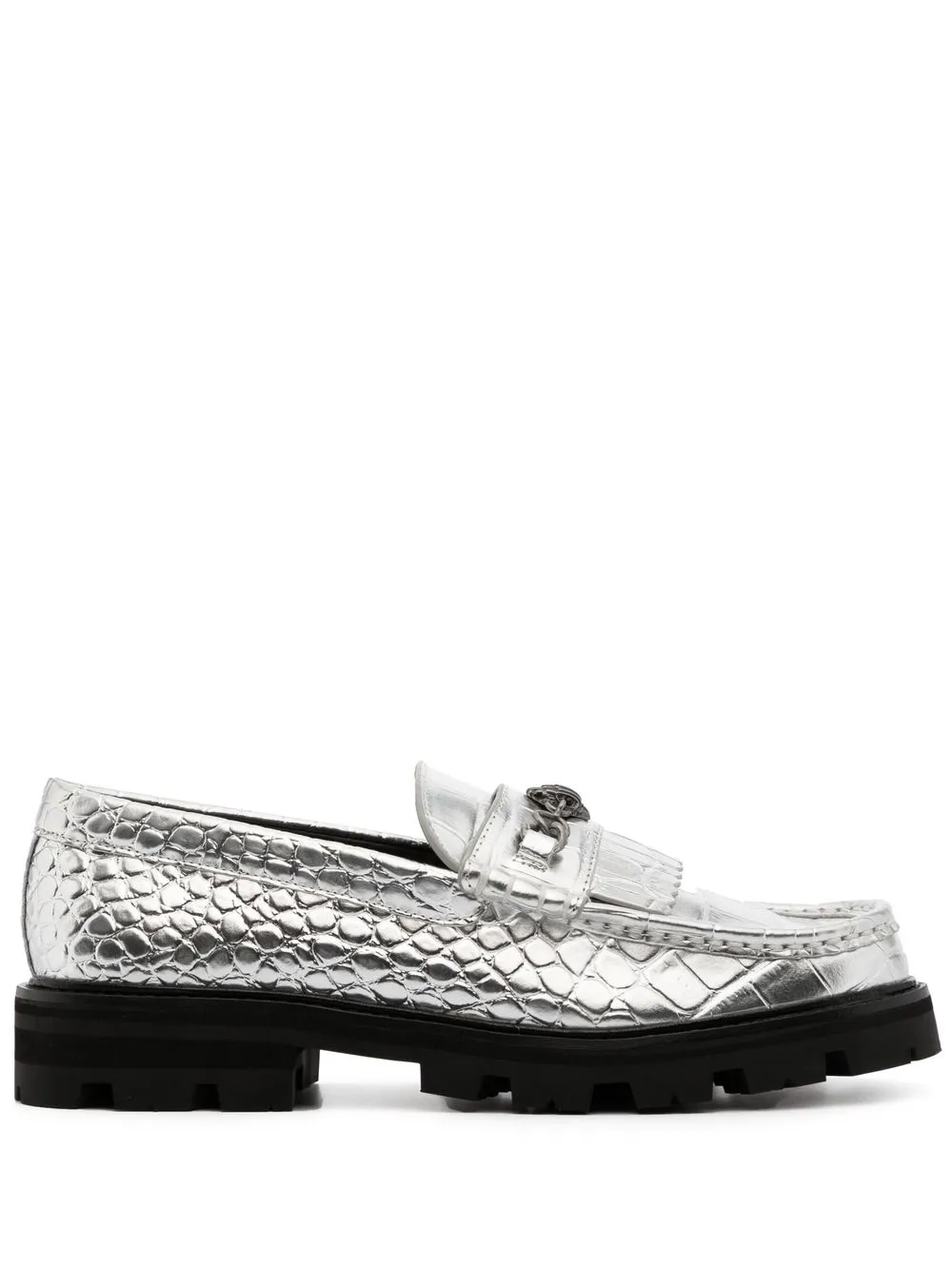 

Kurt Geiger London Carnaby metallic-finish loafers - Silver