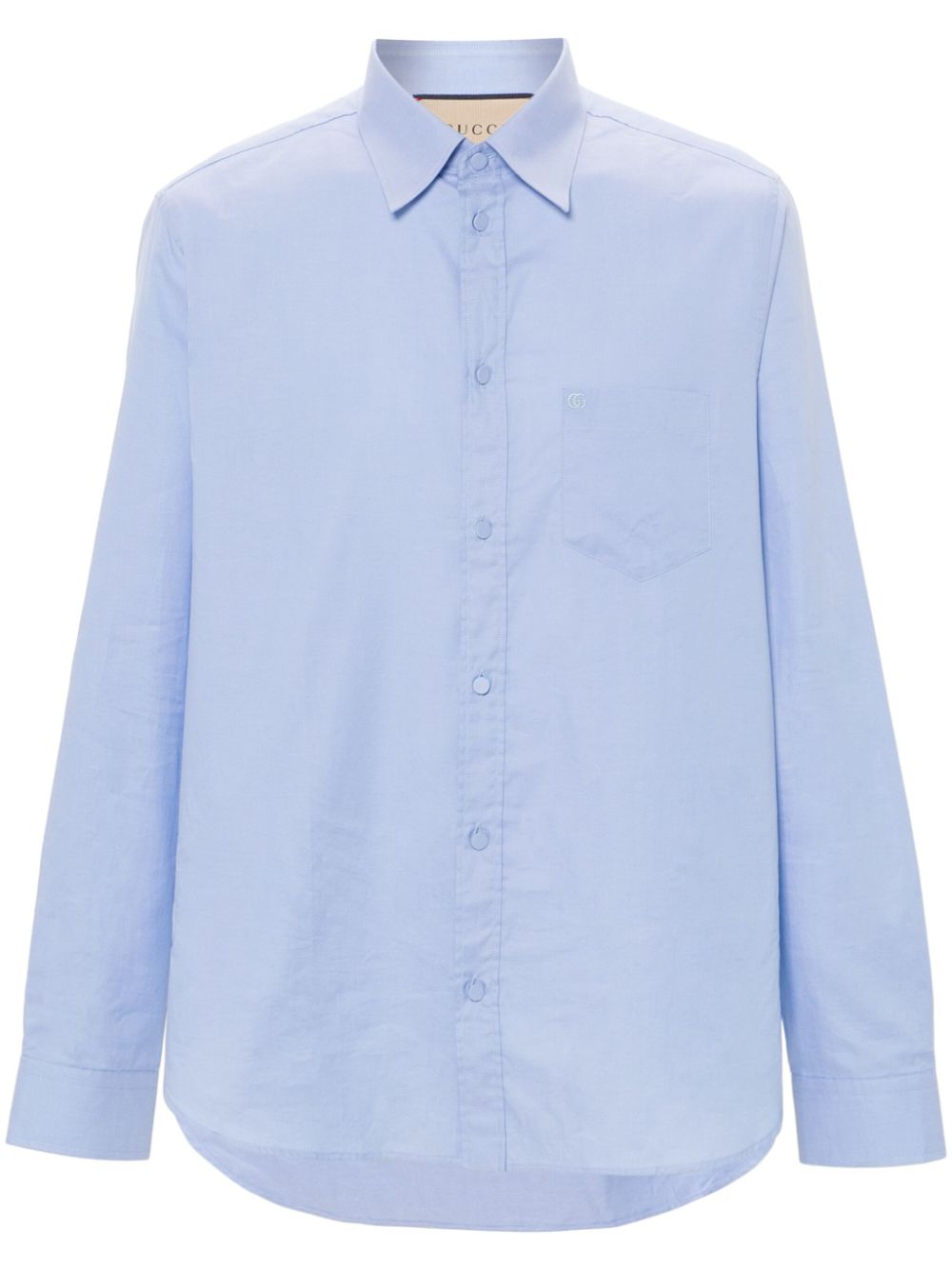 Gucci Double G-logo cotton shirt - Blue