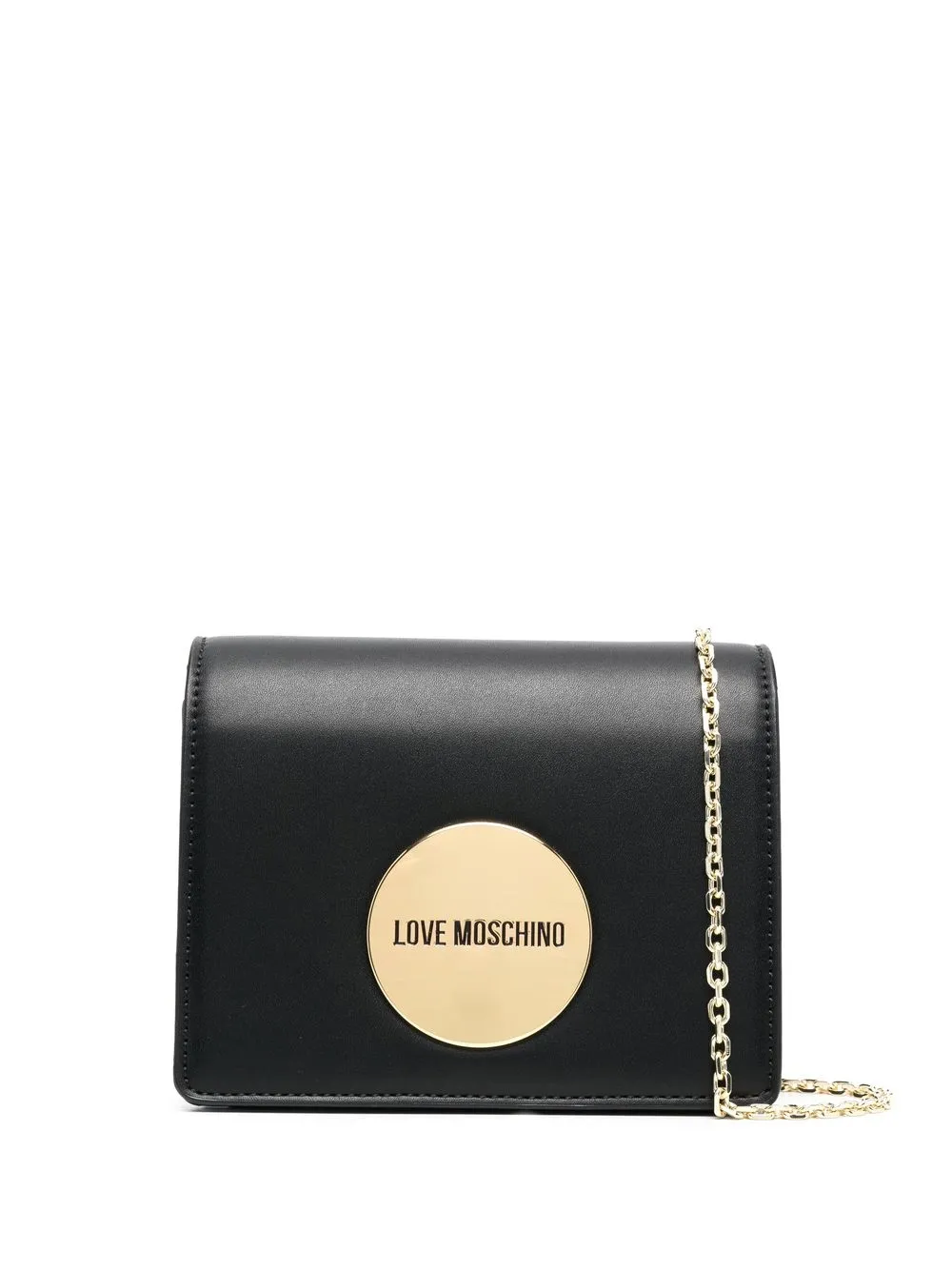 

Love Moschino bolsa crossbody con placa del logo - Negro