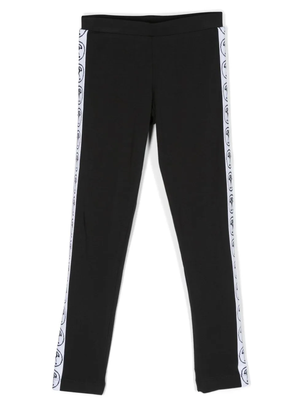 

Moschino Kids pants con franja del logo - Negro