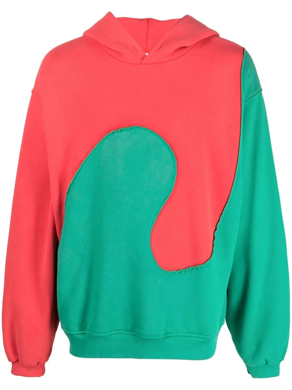 

ERL Waves two-tone hoodie - RED GREEN