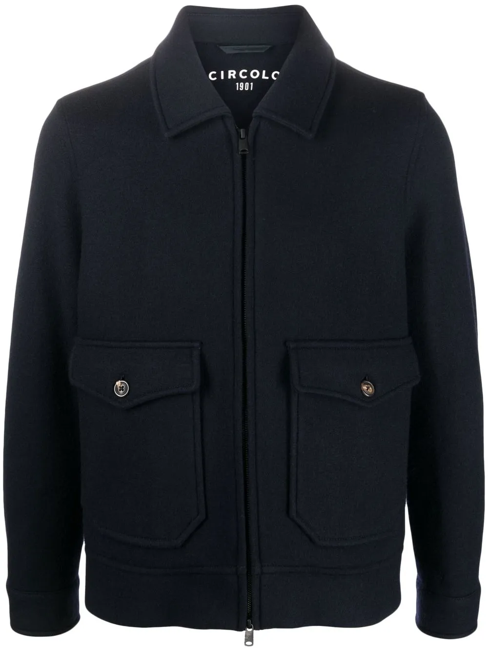 

Circolo 1901 zip-up virgin-wool shirt jacket - Blue