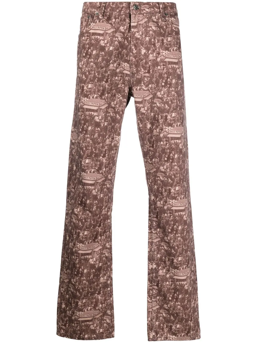 

Daily Paper graphic-print straight-leg trousers - Brown