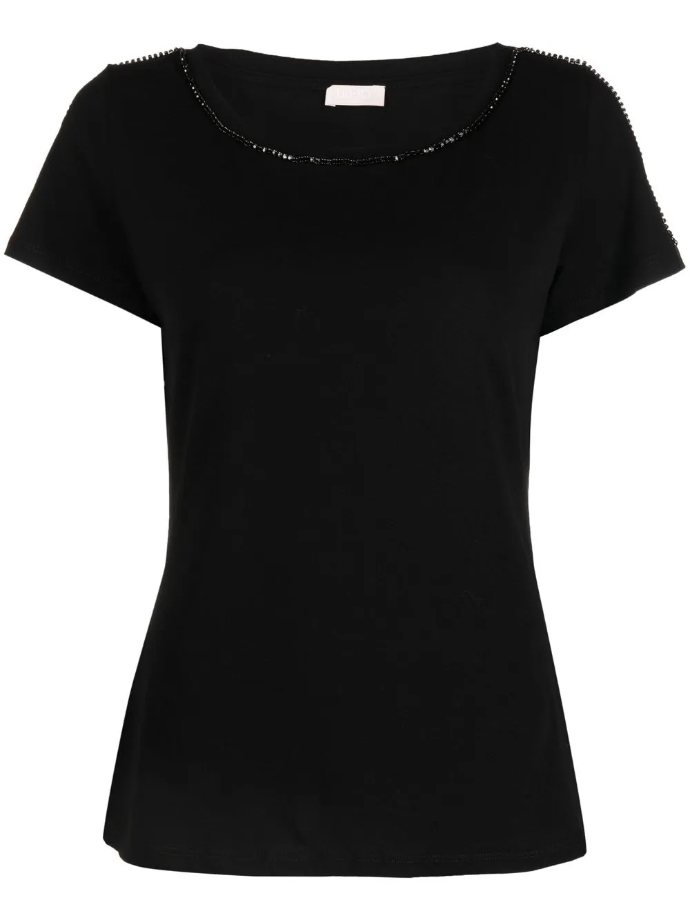 

LIU JO beaded-trim T-shirt - Black