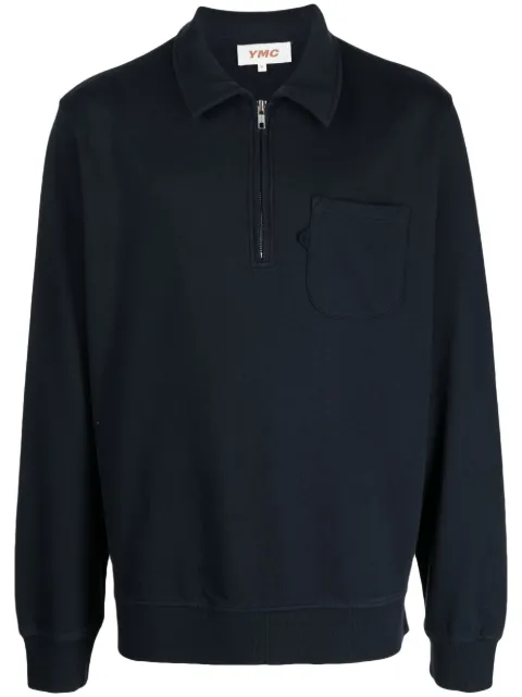 YMC Sugden half-zip fastening polo shirt