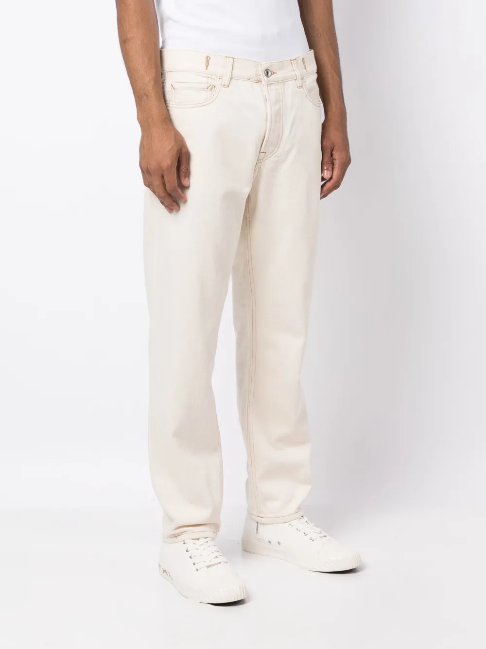 Shop Ymc You Must Create Tearaway Tapered Jeans In White