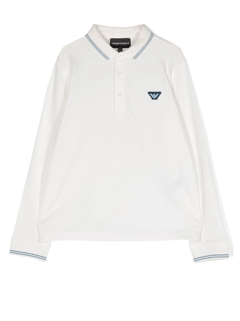 

Emporio Armani Kids playera tipo polo con parche del logo - Blanco