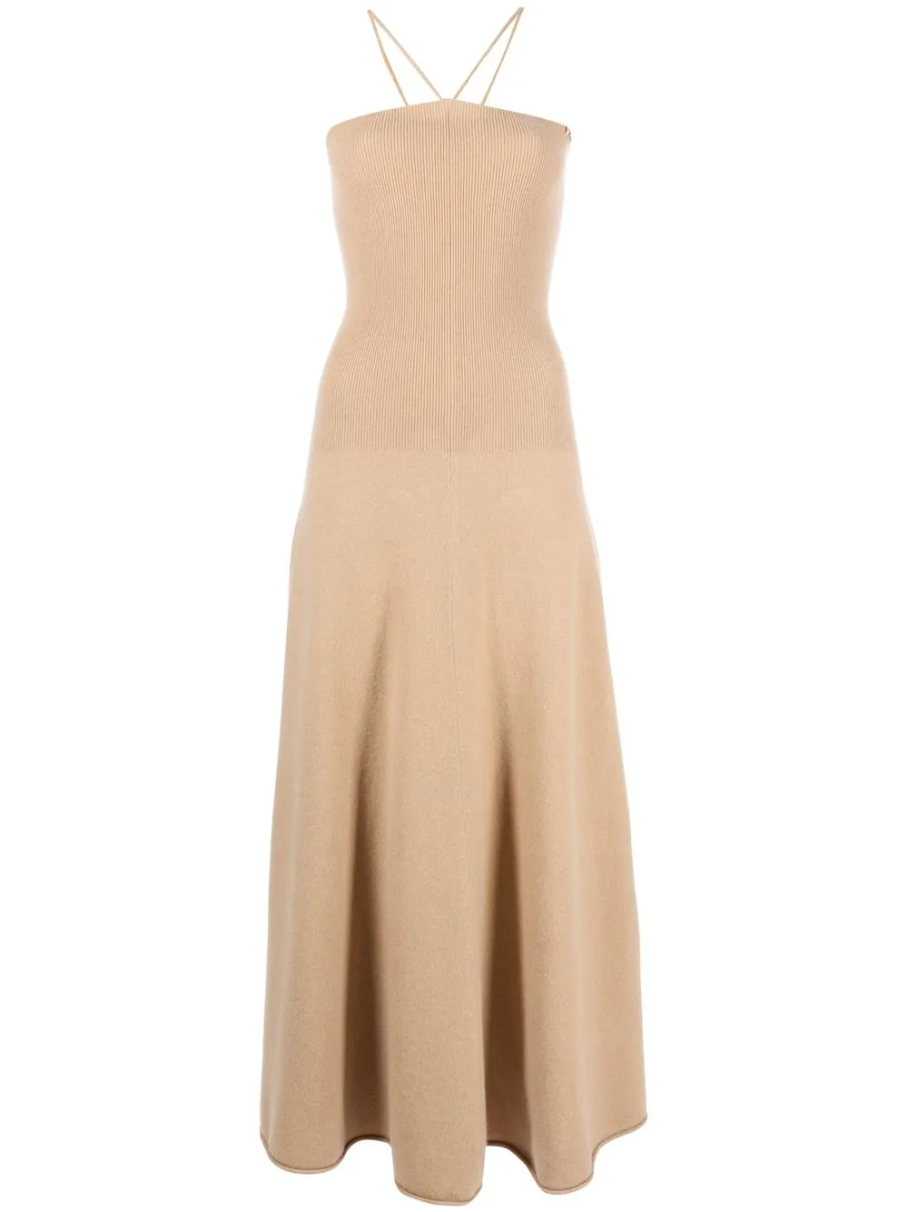 

extreme cashmere ribbed halterneck maxi dress - Neutrals