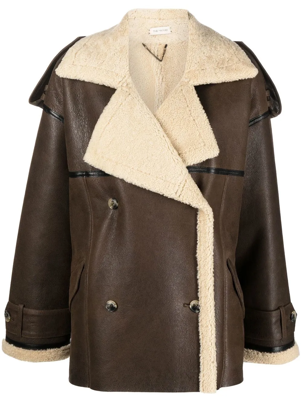 

The Mannei double-breasted shearling jacket - Brown