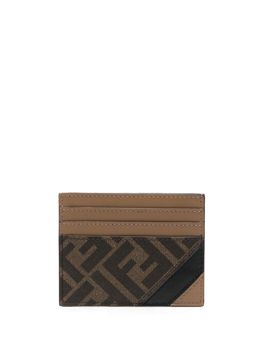 Shop Fendi Logo-print Cardholder In Braun