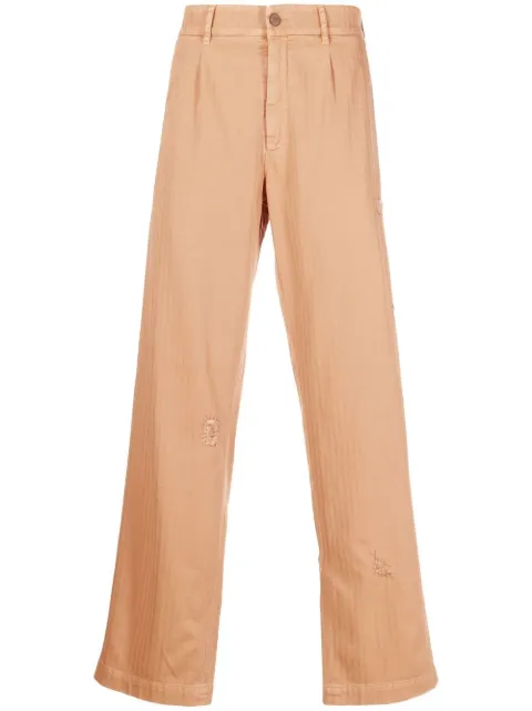 Palm Angels pantalones rectos con detalles rasgados