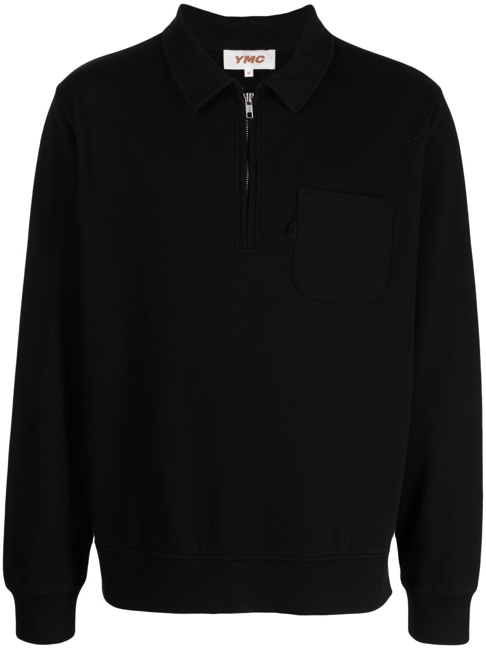 YMC Earth Sugden short-zip sweatshirt – Black