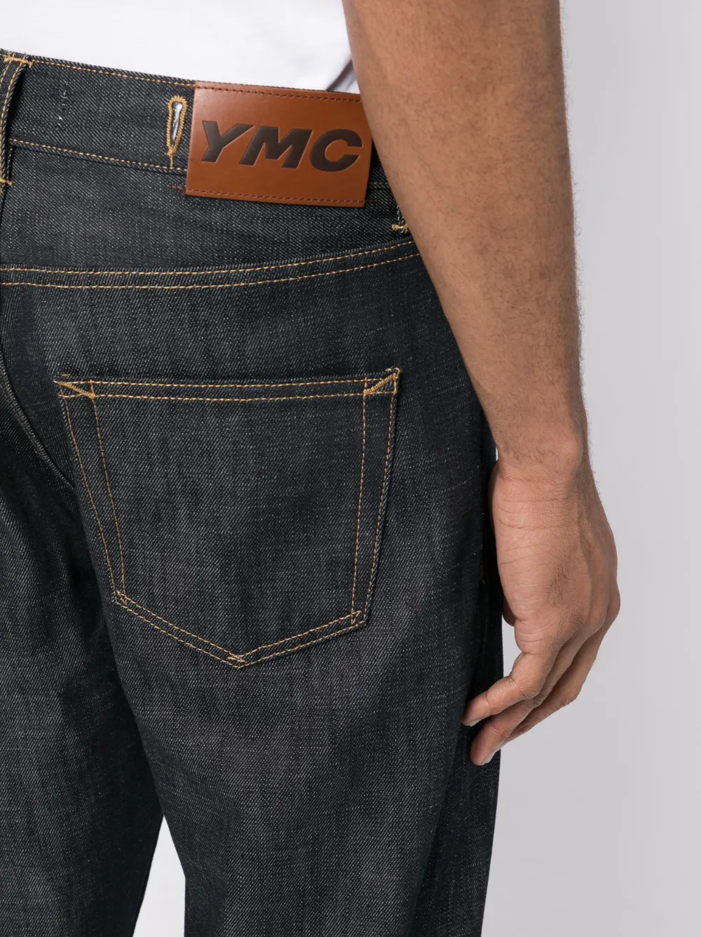 Shop Ymc You Must Create Tearaway Tapered Jeans In Blue