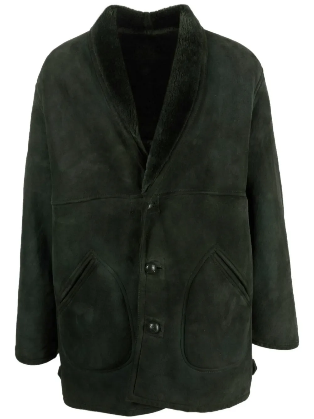 2000s buttoned sheepskin coat