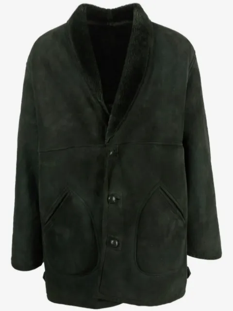 Burberry Pre-Owned frakke i lammeskind med knapper fra 2000'erne
