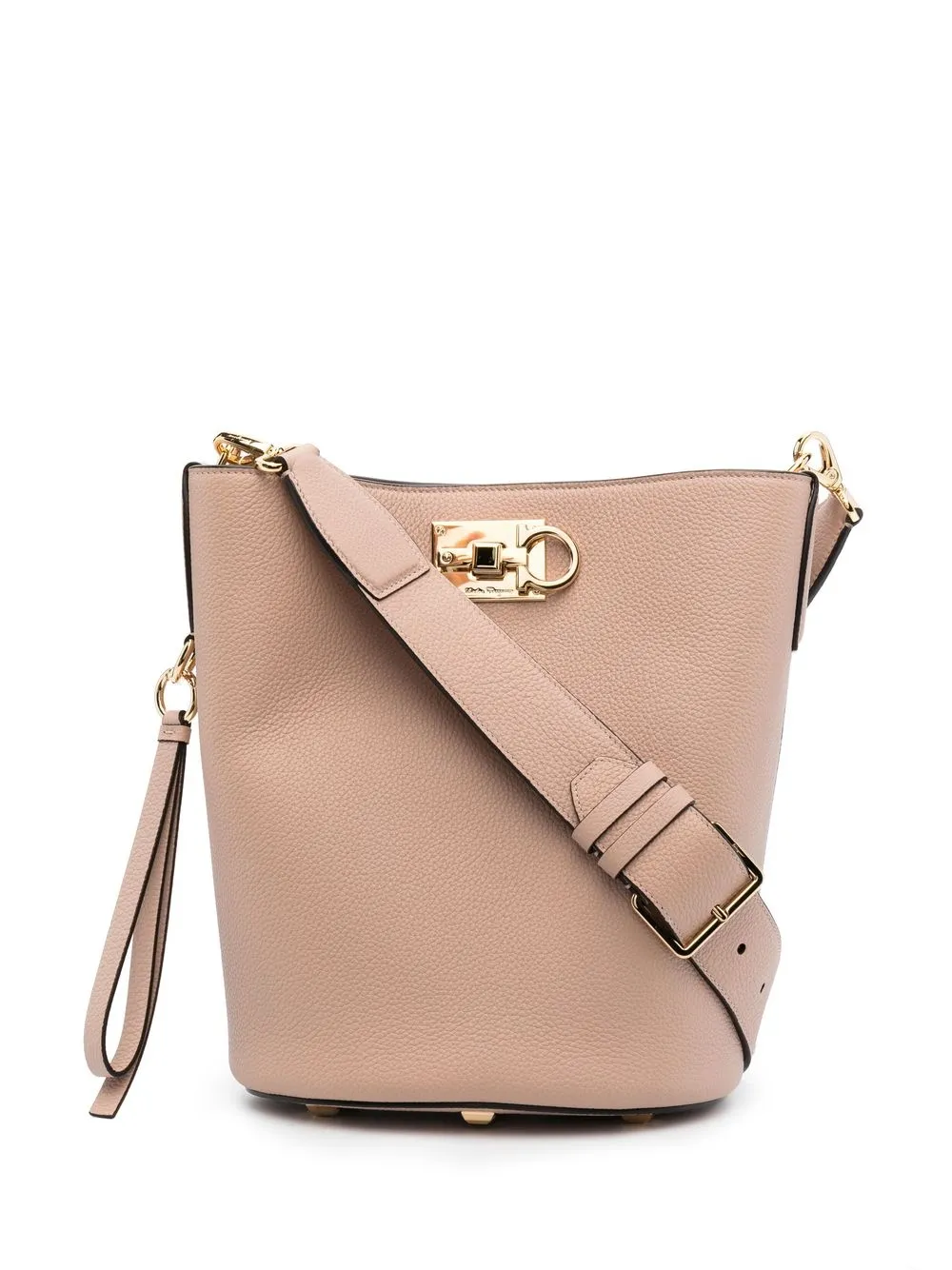 

Salvatore Ferragamo Studio grained-leather bucket bag - Neutrals