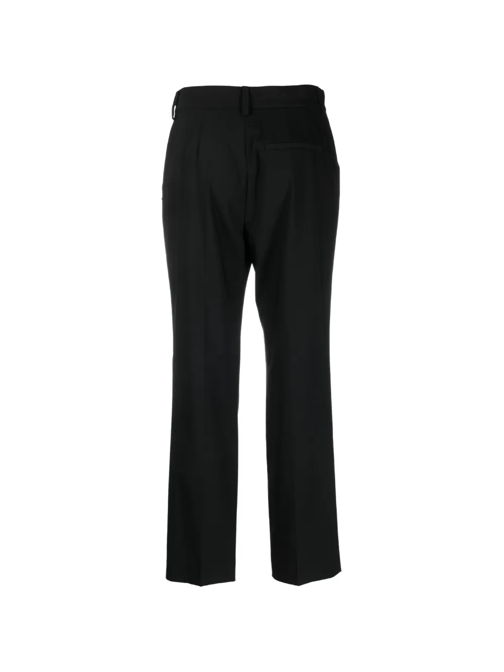  Krizia Cropped Wool-silk Blend Tailored Trousers - Black 
