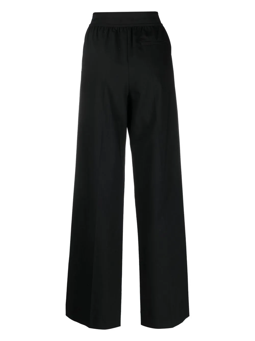 Krizia Straight-leg Wool-silk Blend Trousers In Black