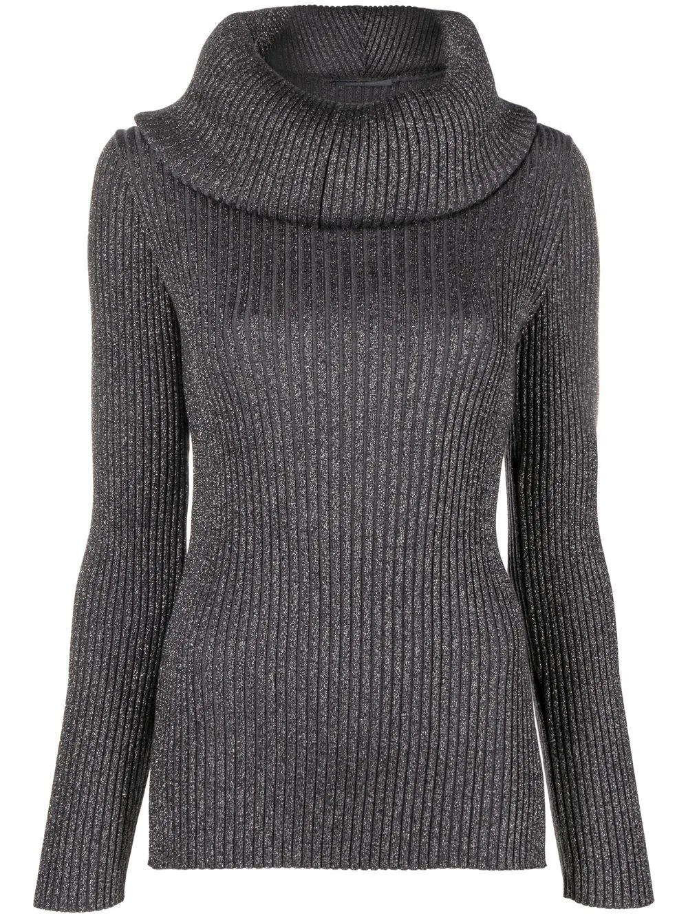 

Alberta Ferretti ribbed roll-neck jumper - Grey