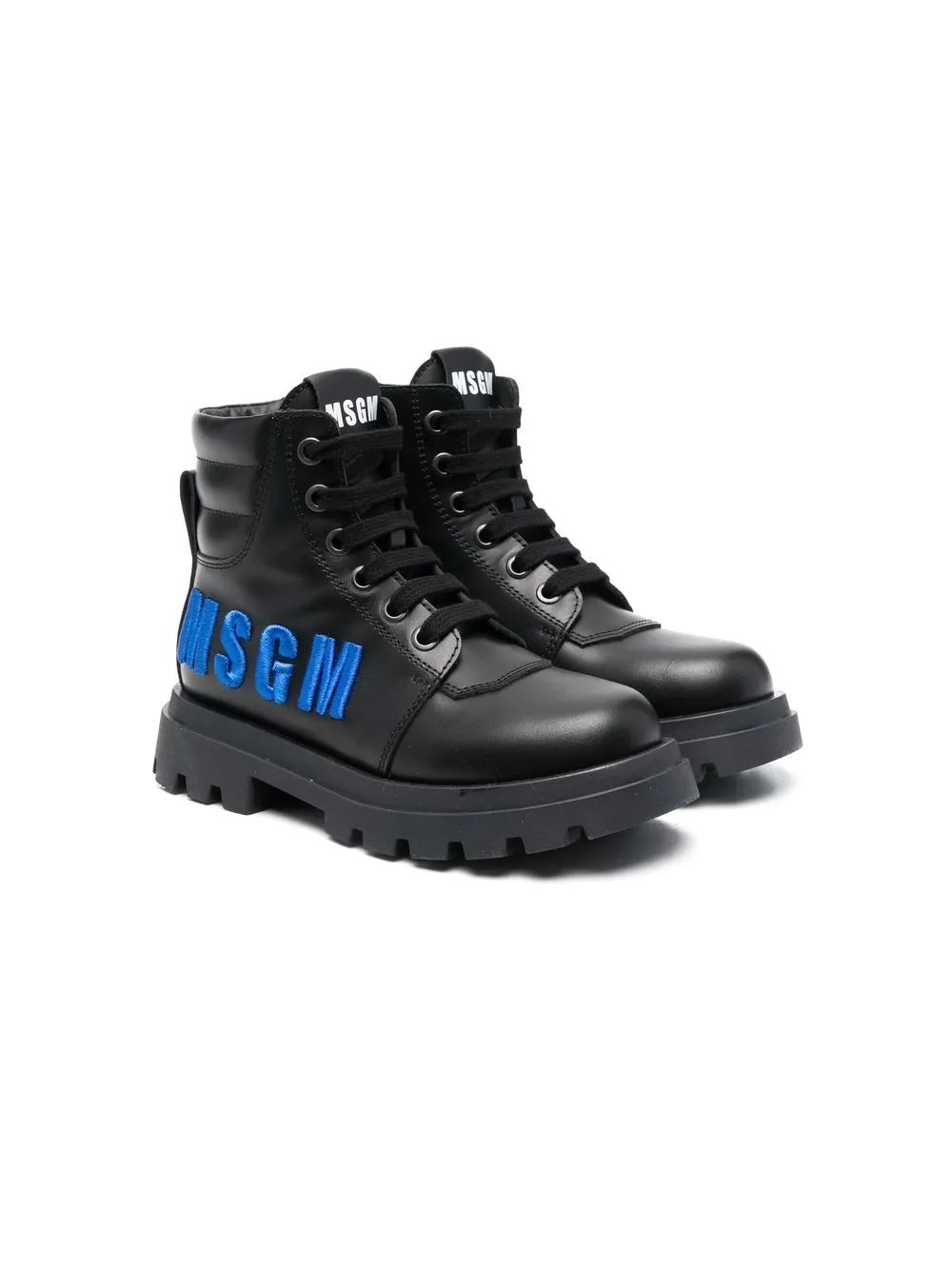 

MSGM Kids botines con logo bordado - Negro