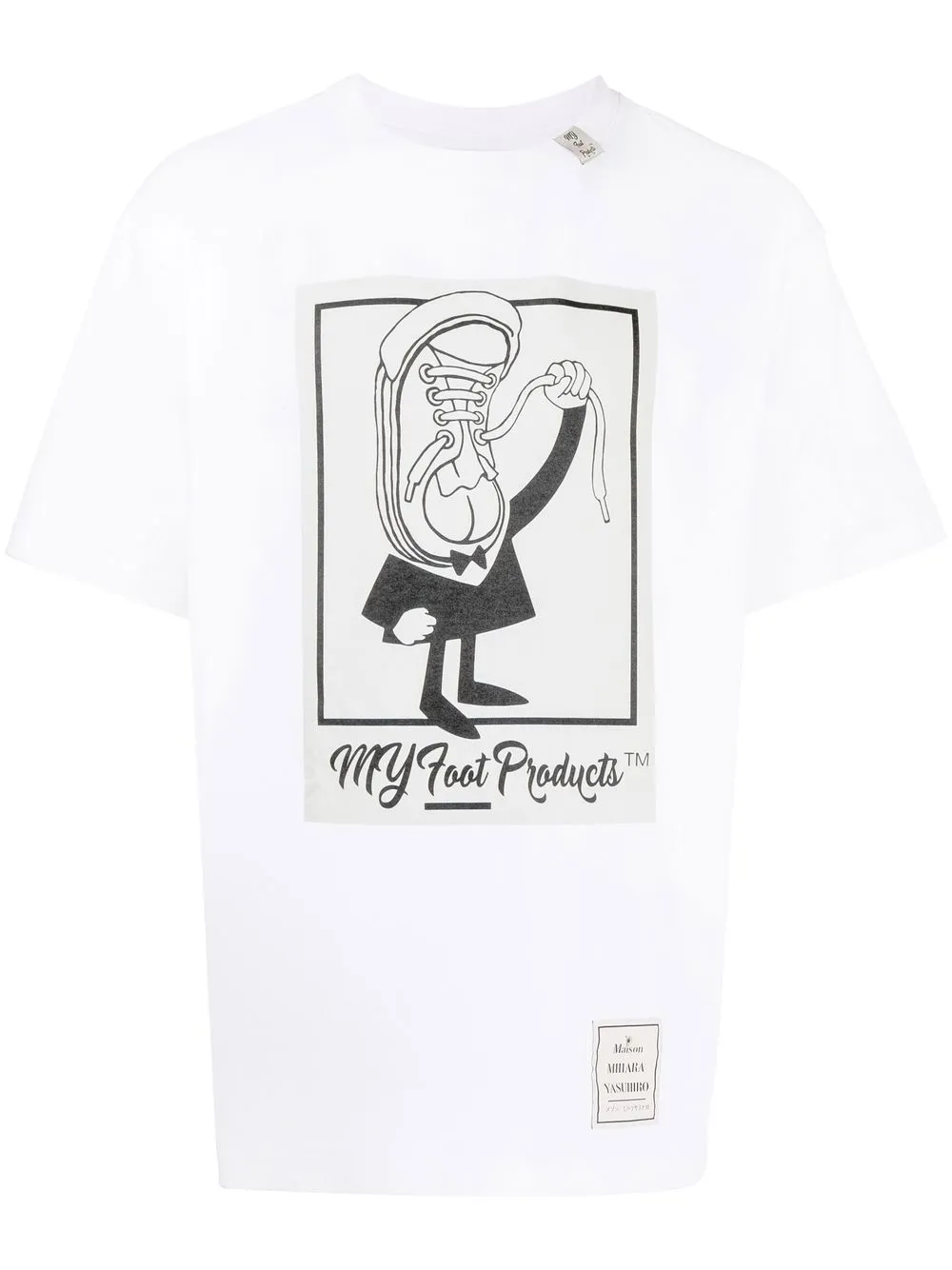 

Maison Mihara Yasuhiro playera con estampado My Foot Products - Blanco