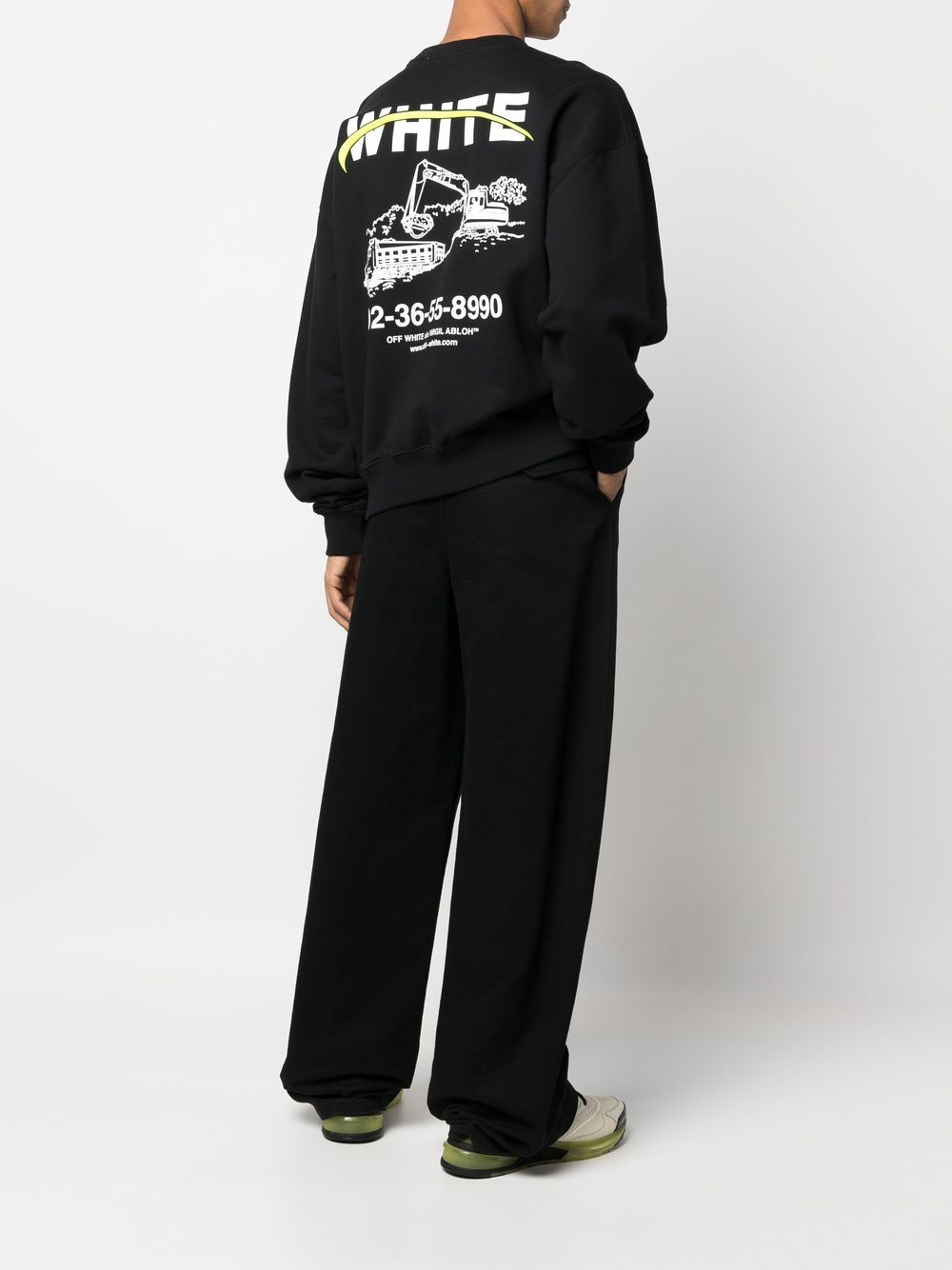 Off-White Sweater met logoprint - Zwart