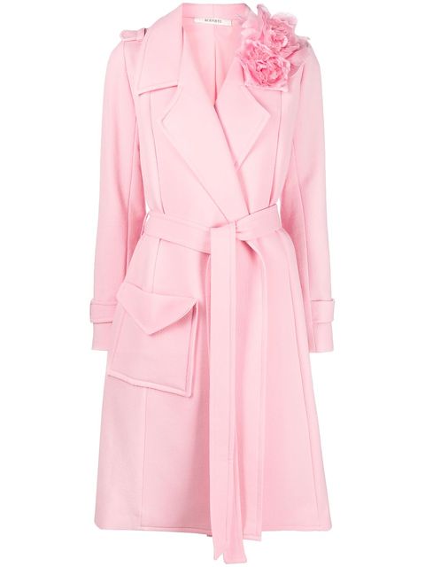 Rodarte floral-detail tie-waist coat