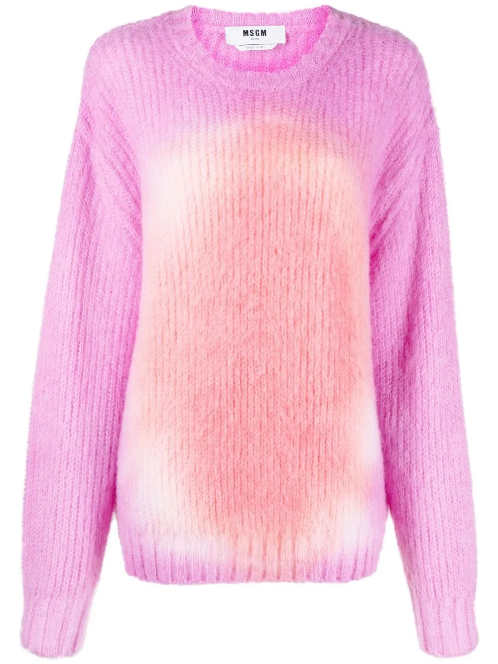 

MSGM suéter de canalé con motivo tie-dye - Rosado