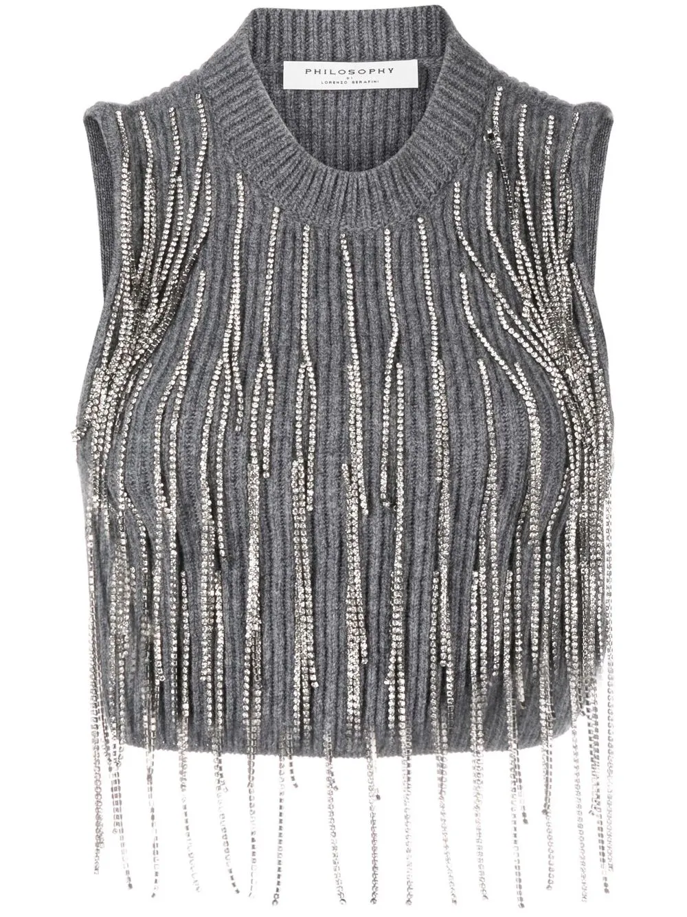 

Philosophy Di Lorenzo Serafini crystal-embellished cropped sweater vest - Grey