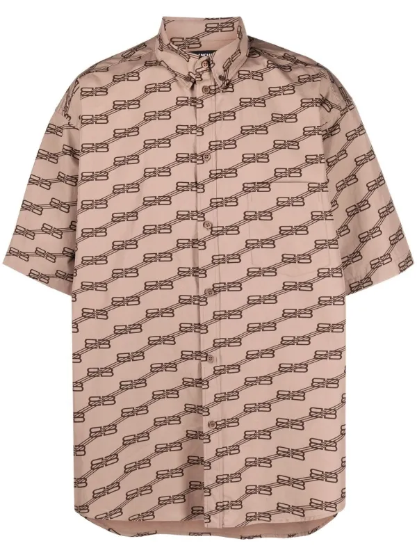 Balenciaga monogram-pattern short-sleeved Shirt - Farfetch