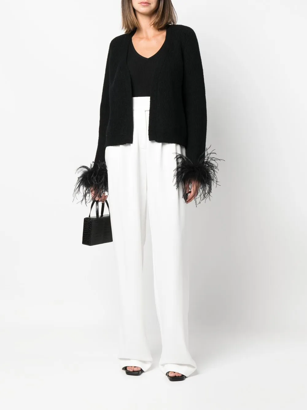 STYLAND ostrich-feather Cardigan - Farfetch