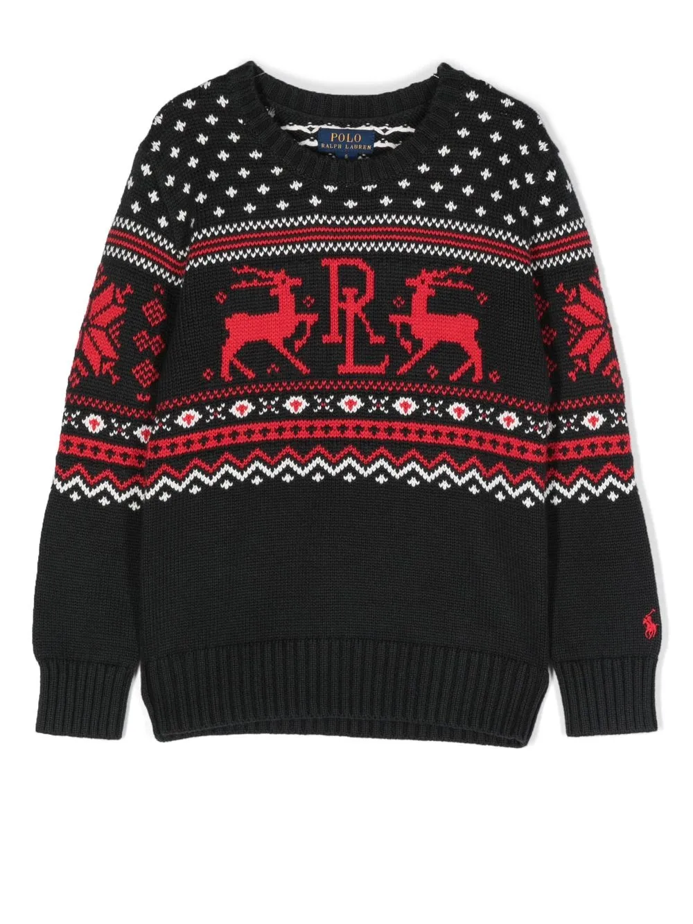 

Ralph Lauren Kids suéter tejido con logo bordado - Negro