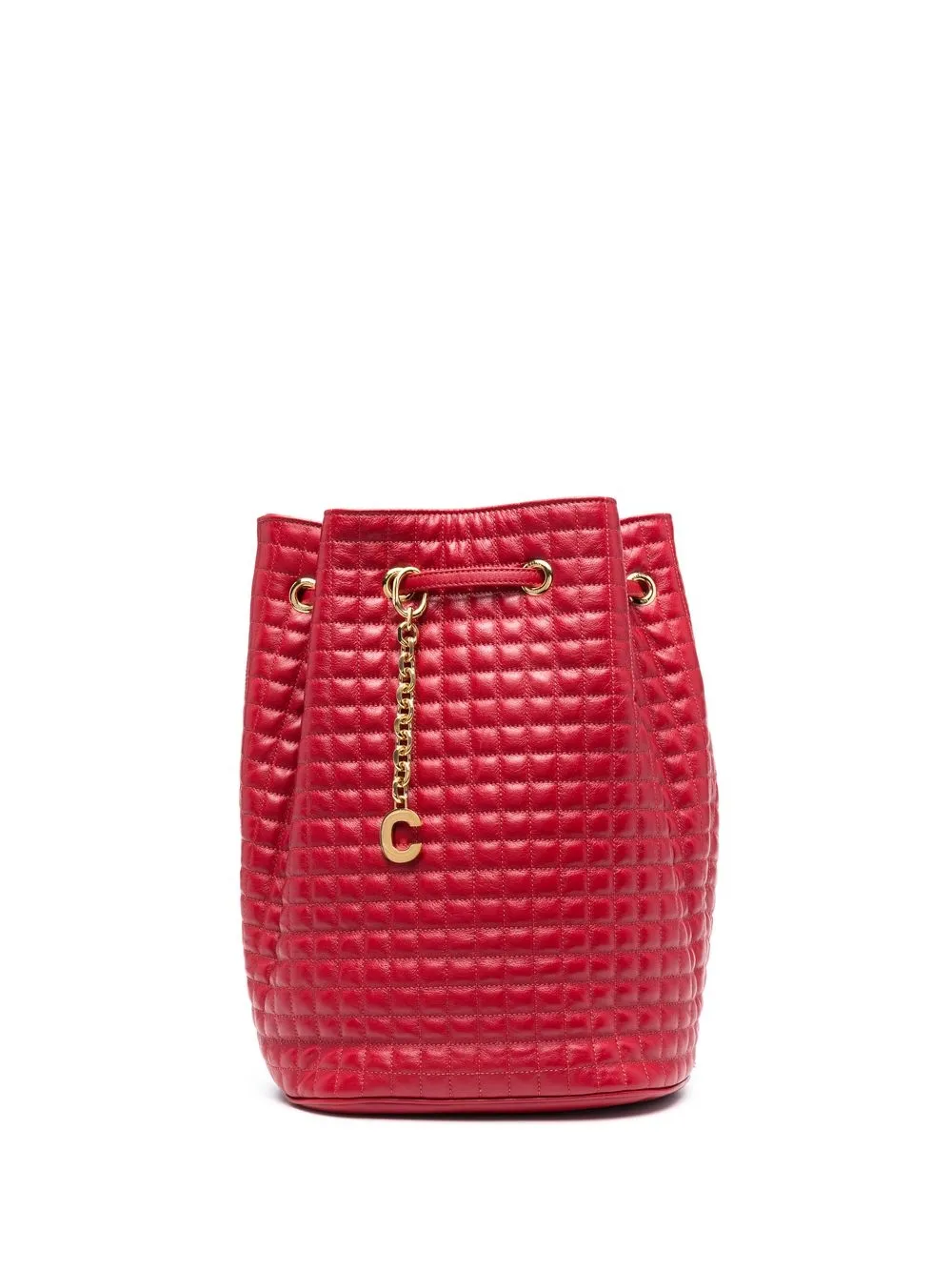 

Céline Pre-Owned quilted leather drawstring backpack - Red