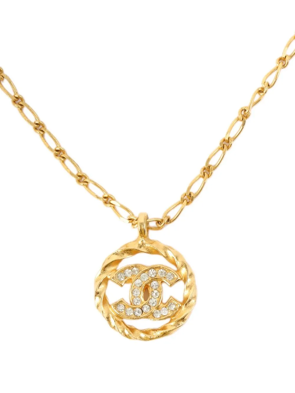 

Chanel Pre-Owned collar CC con detalles de cristal - Dorado