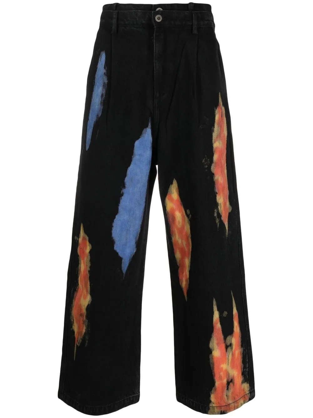 

Feng Chen Wang paint-effect straight-leg jeans - Black