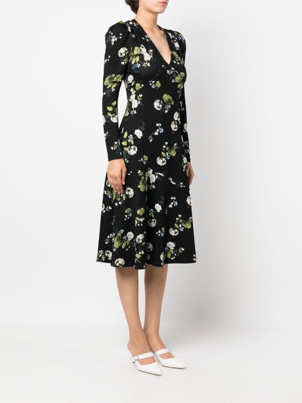 Erdem Floral Dress Black