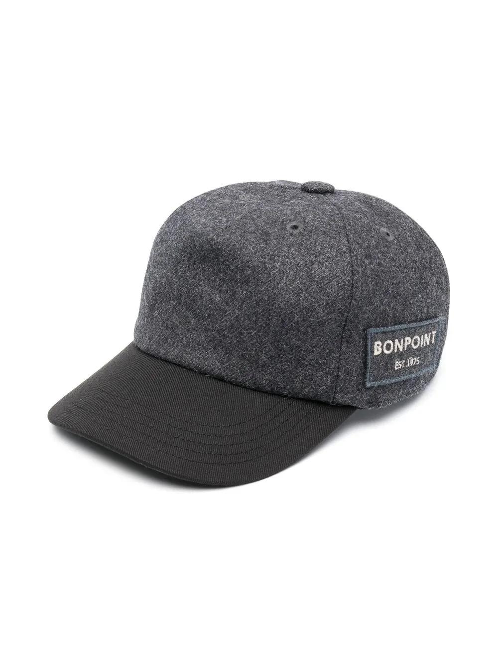 

Bonpoint logo-patch knitted baseball cap - Grey