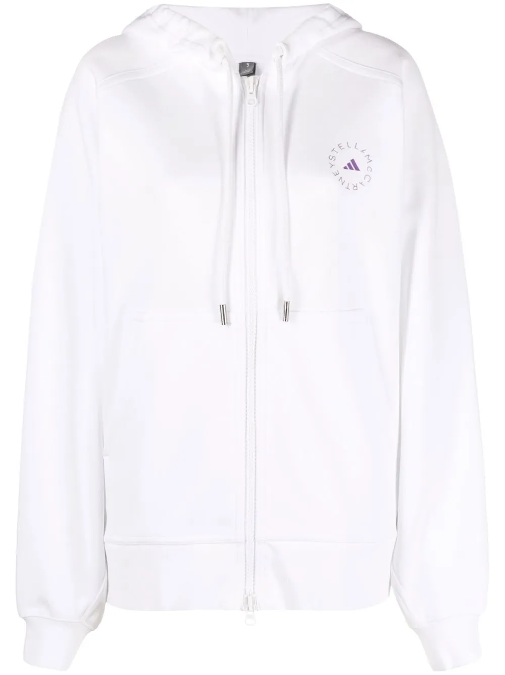 

adidas by Stella McCartney logo-print zip-up hoodie - White