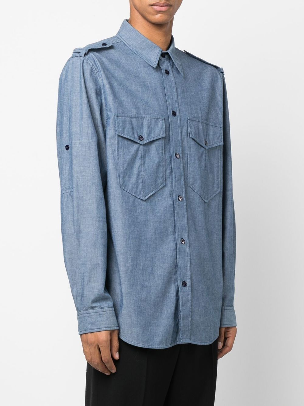 Shop Isabel Marant Long-sleeve Button-up Shirt In Blue