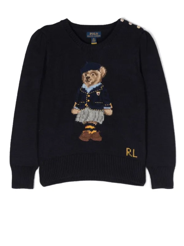 Polo Bear intarsia-knit jumper