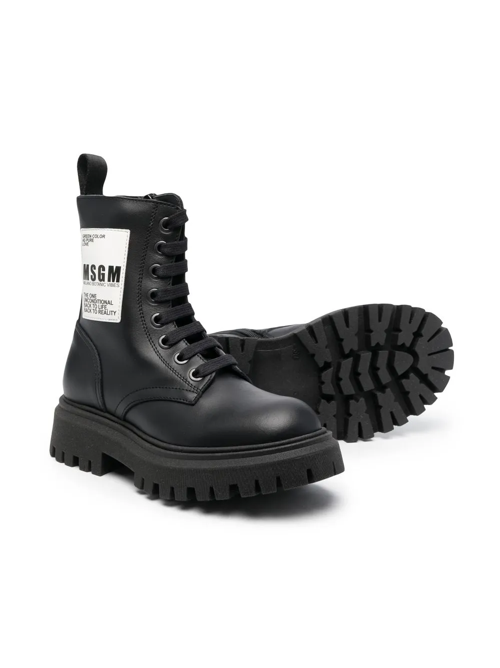 MSGM Kids logopatch Ankle Boots Farfetch